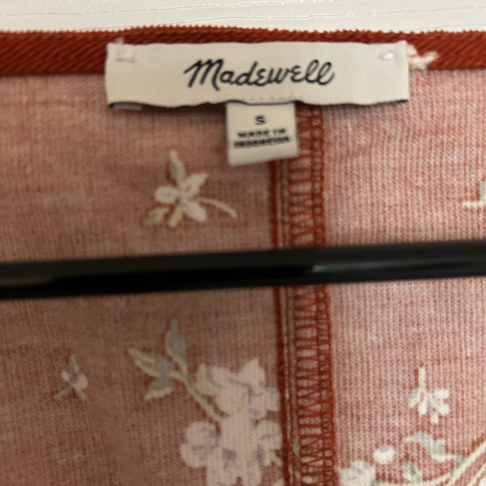 Madewell Red and White Floral Top